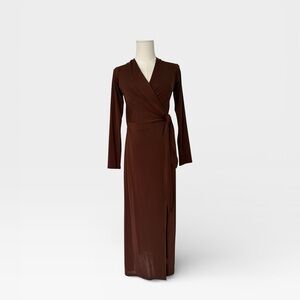 Reformation Wrap Dress | Brown | Women’s Small | Mid-length | NWT